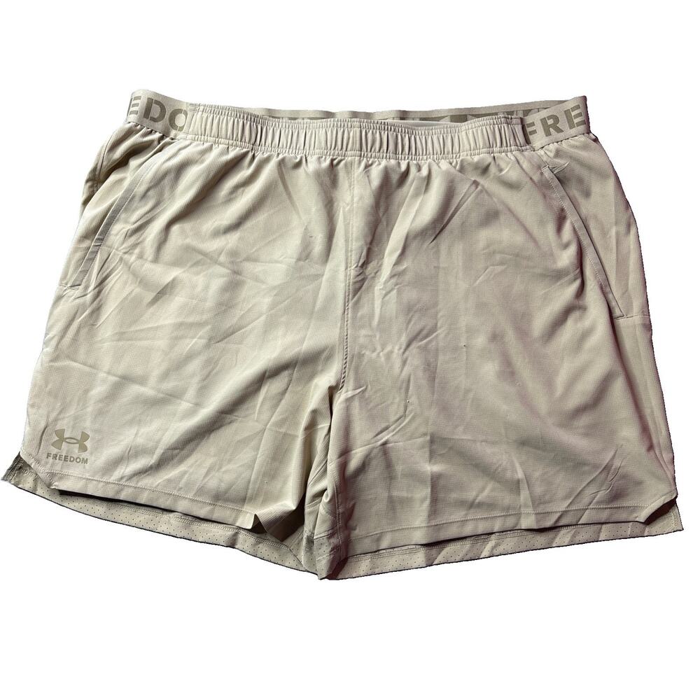 Under Armour Vanish Freedom 2-in-1 Shorts Mens 3XL Tan Running Training